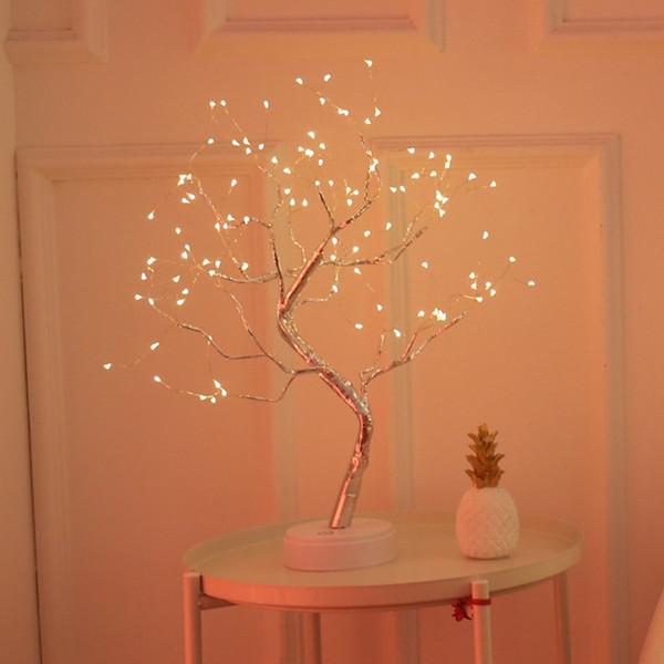 LED Night Light  Mini  Christmas Tree Copper Wire Garland 